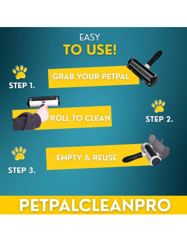 Rodillo Removedor de Pelos de Mascota PetPalCleanPro