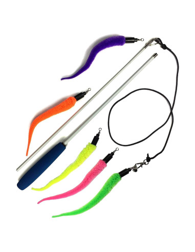 Juguete Interactivo para Gatos Pet Fit For Life - Varita + 5 Gusanos