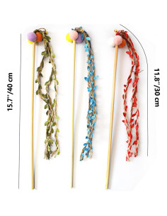 Varitas Interactivas para Gatos IUHKBH - 3 PCS Mimbre 40 cm 2