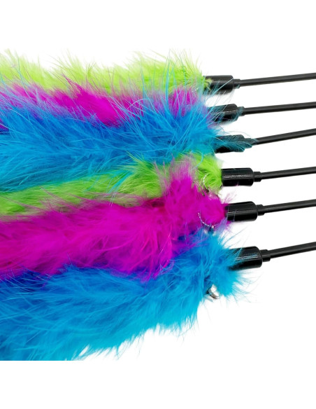 Juguetes de varita de plumas para gatos CATENEED - 6 piezas 40 cm