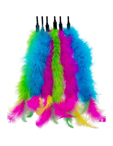Juguetes de varita de plumas para gatos CATENEED - 6 piezas 40 cm