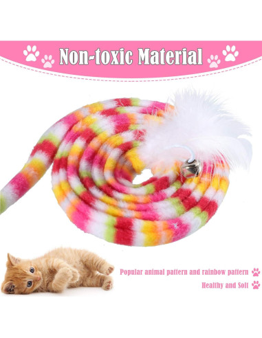 6 Juguetes Interactivos para Gatos Varitas con Pluma y Campana