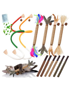 Juguete para Gatos GREMBEB 12PCS Hierba Gatera Interactiva