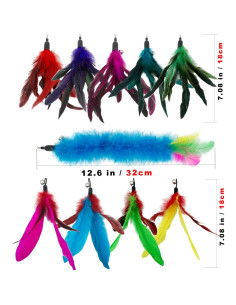 Recargas de Juguetes de Plumas para Gatos CATENESS - 10 Piezas 2