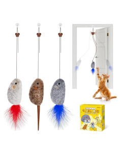 Juguetes para Gatos Colgantes Potaroma 3 Pcs con Sonido