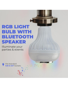 Bombilla LED Skylar E26 con altavoz Bluetooth y control remoto 2