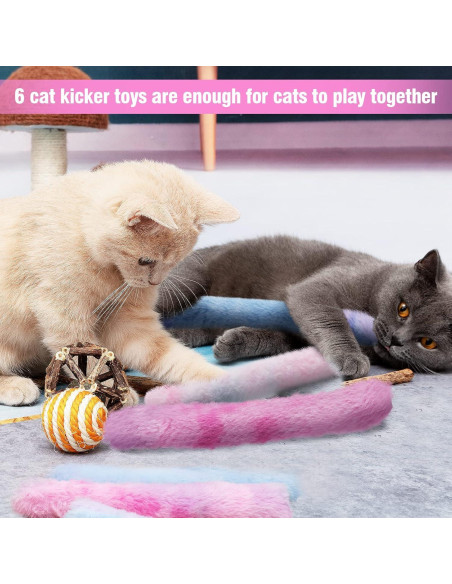 Juguetes para Gatos Kicker MEWTOGO 6 Piezas 30 cm Peluche