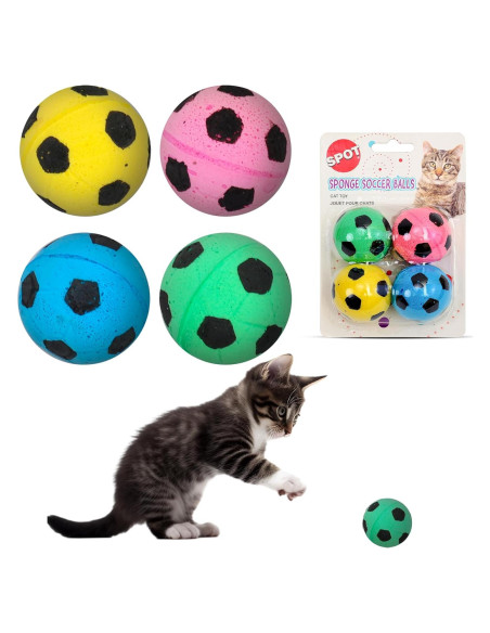 Esponjas Pelotas de Fútbol SPOT para Gatos - Paquete de 4