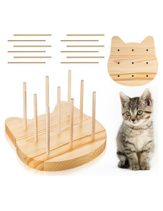 15 Palos de Madera Natural para Gatos con Base VioraWhite