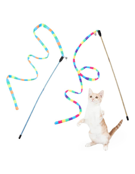 2 Varitas de Juguete para Gatos KFHENSOMR Arcoíris 39 cm 2 Varitas de Juguete para Gatos KFHENSOMR Arcoíris 39 cm