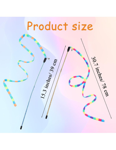 2 Varitas de Juguete para Gatos KFHENSOMR Arcoíris 39 cm