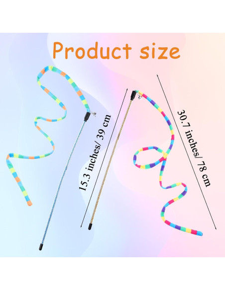 2 Varitas de Juguete para Gatos KFHENSOMR Arcoíris 39 cm 2 Varitas de Juguete para Gatos KFHENSOMR Arcoíris 39 cm