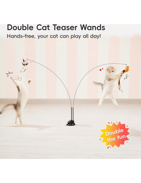 Juguete interactivo para gatos Potaroma con ventosa y plumas Juguete interactivo para gatos Potaroma con ventosa y plumas