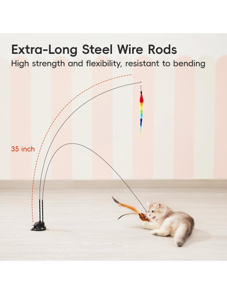 Juguete interactivo para gatos Potaroma con ventosa y plumas Juguete interactivo para gatos Potaroma con ventosa y plumas