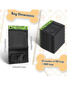 Bolsas de Desechos para Perros Ireer 1000 Pcs a Prueba de Fugas 2