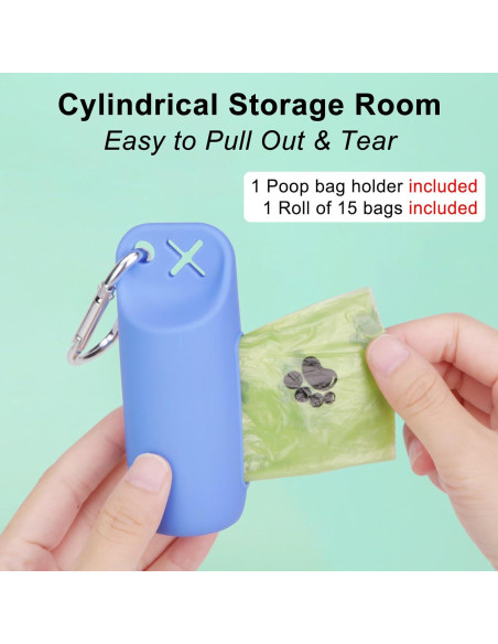 Dispensador de bolsas de excremento para perro USHARP azul