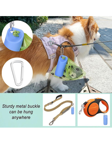 Dispensador de bolsas de excremento para perro USHARP azul