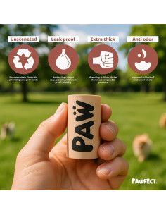 Bolsas de Poop Biodegradables Pawfect - 240 Cuentas Grandes 2