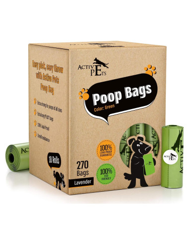 Bolsas de Desechos para Perros Active Pets - 270 Unidades, Ecológicas y Aromatizadas