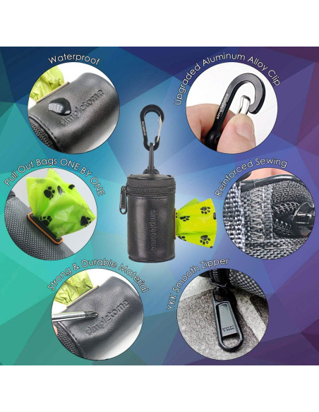 Dispensador de bolsas para excrementos de perro simpletome negro Dispensador de bolsas para excrementos de perro simpletome negro