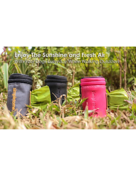 Dispensador de bolsas para excrementos de perro simpletome negro Dispensador de bolsas para excrementos de perro simpletome negro