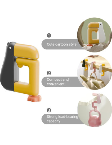 Gancho de Mesa Plegable Swicado HOK Antideslizante 3 Ganchos