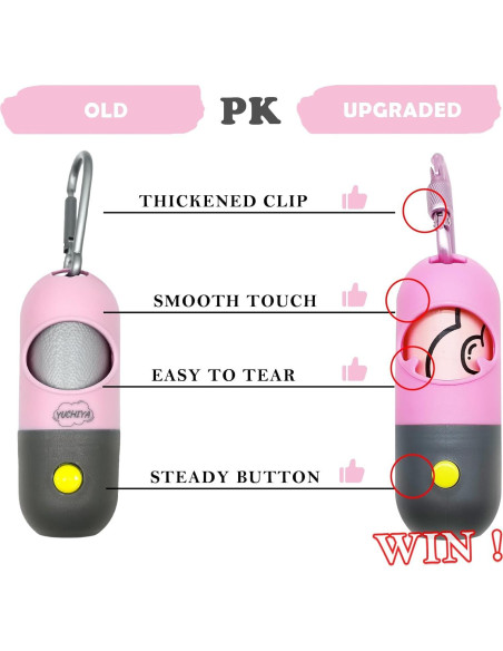 Dispensador de bolsas de caca para perro YUCHIYA con linterna LED