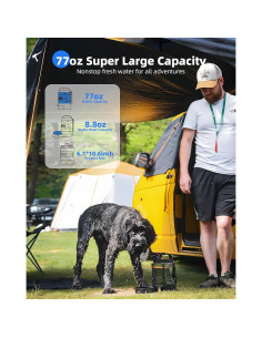 Botella de Agua para Perros Portátil Lesotc 2.28L Negra 2