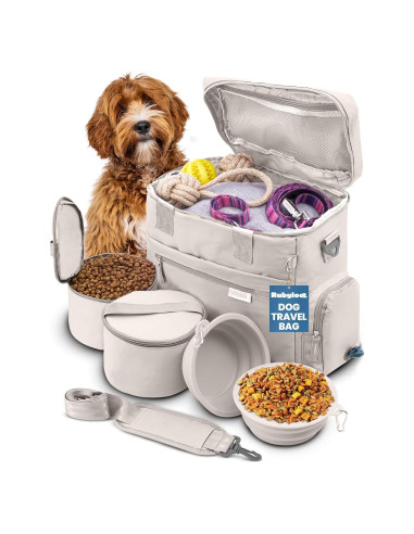Bolsa de Viaje para Perros Rubyloo - Beige, 38x17.8x33cm