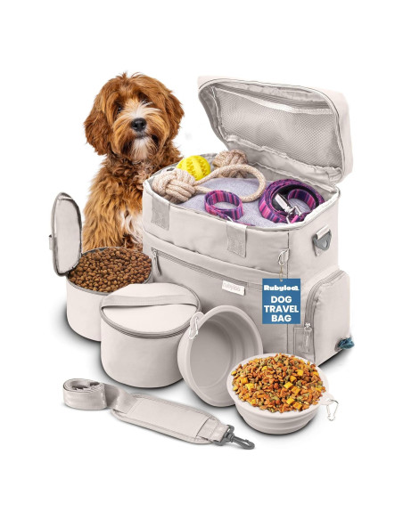 Bolsa de Viaje para Perros Rubyloo - Beige, 38x17.8x33cm