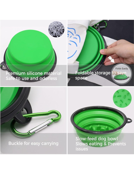 Tazones de Viaje Portátiles ARTECARE 2 Piezas Colapsables