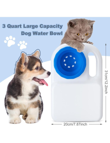 Tazón de Agua Portátil para Perros Ziliny 2 Pcs 2.84L Sin Derrames