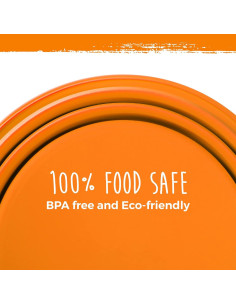 Conjunto de Tazones Colapsables para Perros Mighty Paw - 800 ml - Naranja 2