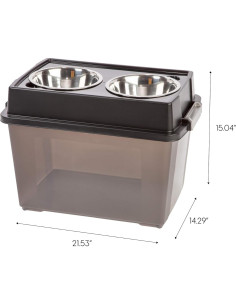 Cuencos Elevados para Perros Grandes IRIS USA con Almacenamiento 2