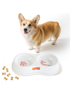 Tazón Doble Cerámico UTEE para Perros y Gatos 24x13.5cm