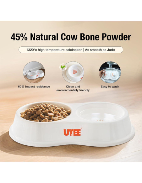 Tazón Doble Cerámico UTEE para Perros y Gatos 24x13.5cm