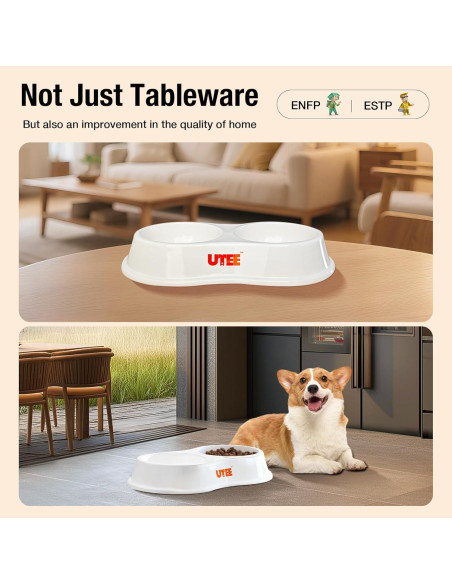 Tazón Doble Cerámico UTEE para Perros y Gatos 24x13.5cm