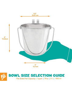 Cubeta Lateral Plana Fuzzy Puppy 2 Cuartos Acero Inoxidable 2