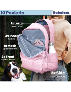 Mochila de Viaje para Perros Rubyloo - Rosa Polvoriento 2