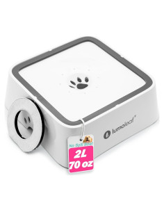 Cuenco de Agua Sin Derrames LumoLeaf 2L para Perros Blanco