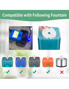 Paquete de 4 Filtros y 4 Esponjas para Fuente de Agua Gatos 2