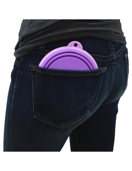Tazón de Viaje Plegable Prima Pets 1.5 Tazas Púrpura - 2 Paquete