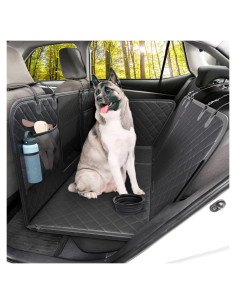 Funda de Asiento para Perros IlliePet Negra 3 en 1 para Auto