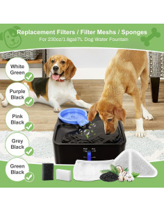 6 Filtros de Reemplazo para Fuente de Agua GISOFIK 7L 2