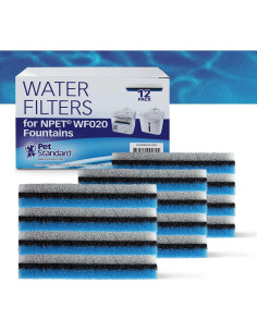 Filtros de Agua Premium PetStandard para Fuente NPET WF020 - Paquete de 12 2