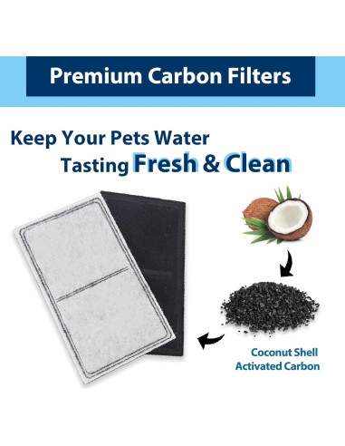 Filtro de agua para gatos CHNLML, 12 unidades, carbón activado