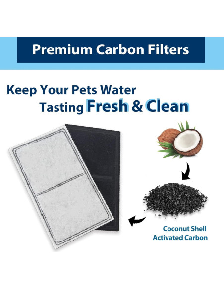 Filtro de agua para gatos CHNLML, 12 unidades, carbón activado