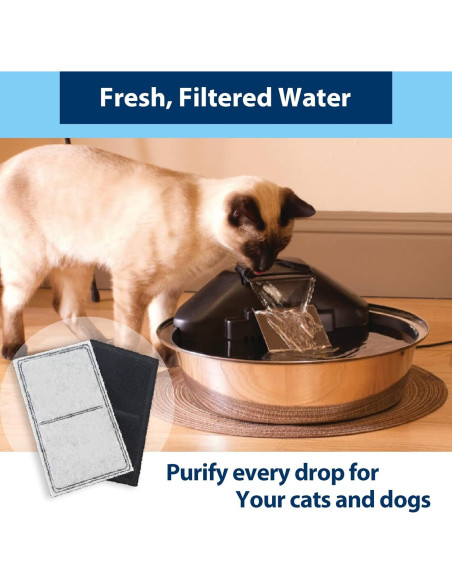 Filtro de agua para gatos CHNLML, 12 unidades, carbón activado