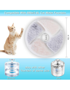 Filtros de Agua para Gatos Biubiucat - 4 Piezas Reutilizables 2