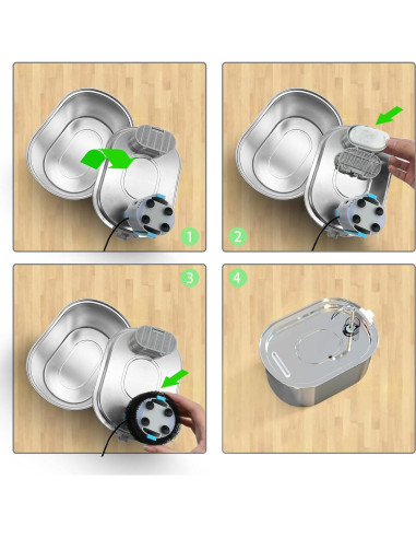 Filtros de agua para gatos SOOFPET, 24 piezas (12 carbón + 12 esponja)